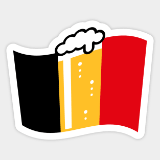 Belgium Beer Flag (Nation Of Beer / Beerland / 3C) Sticker